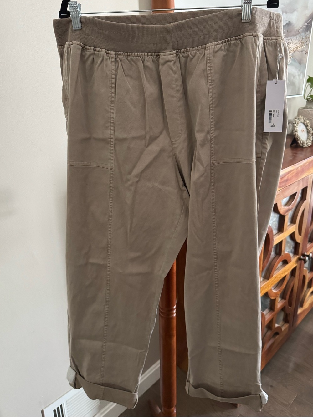 Soft Surroundings Taupe Cropped Pull-On Ankle Pants